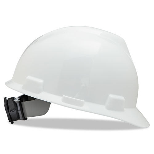 V-Gard Hard Hats, Ratchet Suspension, Size 6.5 to 8, White