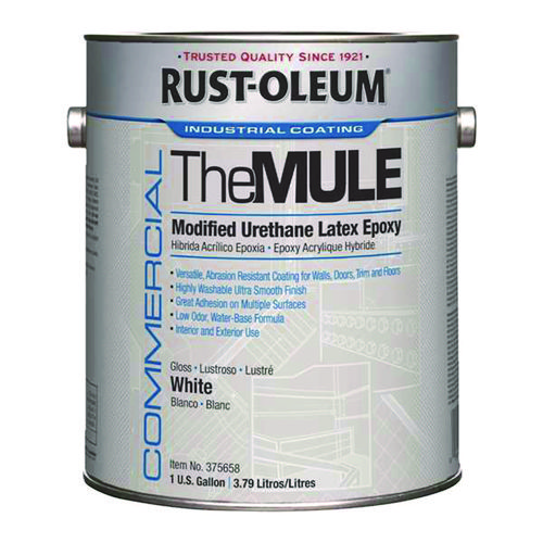 Commercial The MULE (Modified Urethane Latex Epoxy), Interior/Exterior, Gloss Glass White, 1 gal Bucket/Pail, 2/Carton