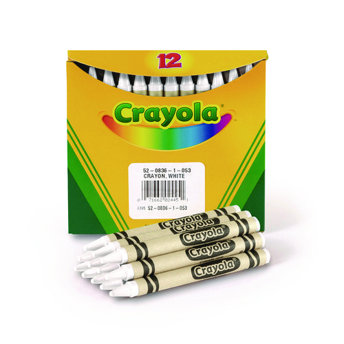 Bulk Crayons, White, 12/Box