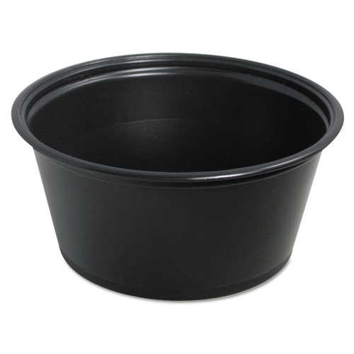 Conex Complements Portion/Medicine Cups, 3.25 oz, Black, 125/Bag, 20 Bags/Carton