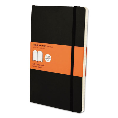 Classic Softcover Notebook, 1-Subject, Narrow Rule, Black Cover, (192) 8.25 x 5 Sheets