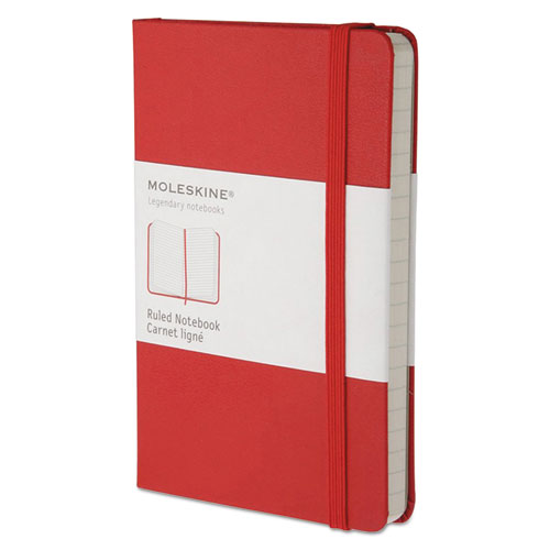Hard Cover Notebook, 1-Subject, Narrow Rule, Red Cover, (192) 5.5 x 3.5 Sheets