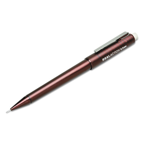 7520013176428 SKILCRAFT Dual Action Mechanical Pencil, 0.5 mm, HB (#2.5), Black Lead, Burgundy Barrel, Dozen