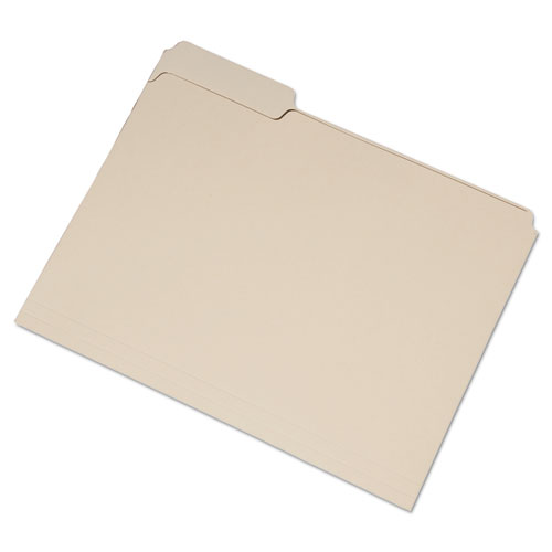 7530016458093 SKILCRAFT Single Tab File Folders, 1/3-Cut Tabs: Left Position, Letter Size, 0.75" Expansion, Manila, 100/Box