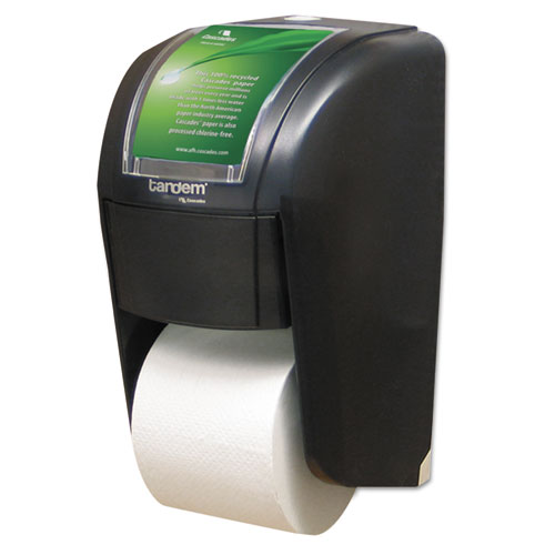 Tandem High Capacity Bath Tissue Dispenser, 6.9 x 6.9 x 12.3, Smoked Gray