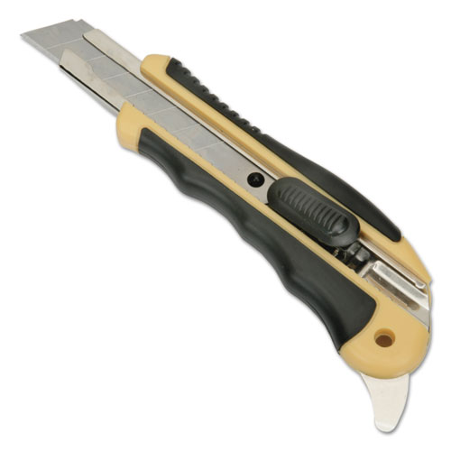 5110016215252, SKILCRAFT Snap-Off Utility Knife w/Cushion Grip Handle, 18mm, Yellow/Black