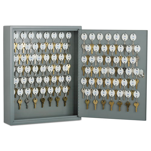 7125002853049 SKILCRAFT Locking Key Cabinet, 90-Key, Steel, Gray, 14 x 3.25 x 17.25