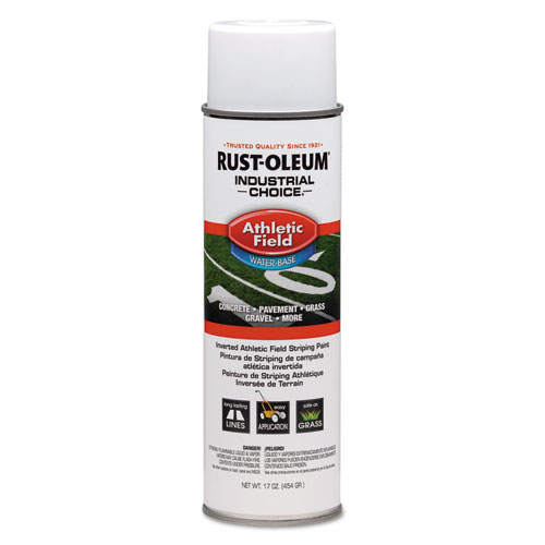 Industrial Choice Athletic Field Inverted Striping Paint, Flat Athletic Inverted White, 17 oz Aerosol Can, 12/Carton