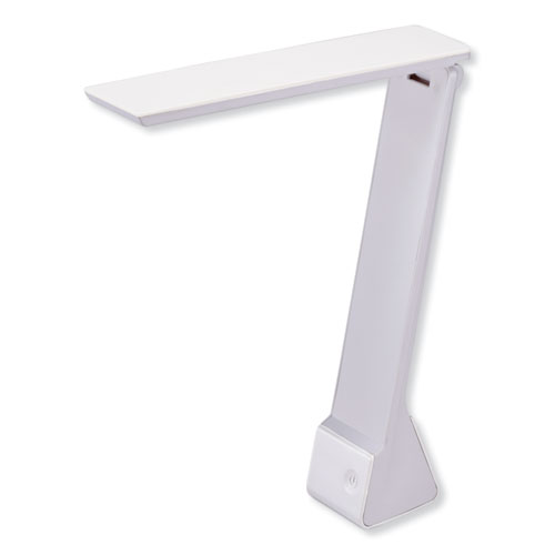 Konnect Rechargeable Folding LED Desk Lamp, 2.52w x 2.13d x 11.02h, Gray/White