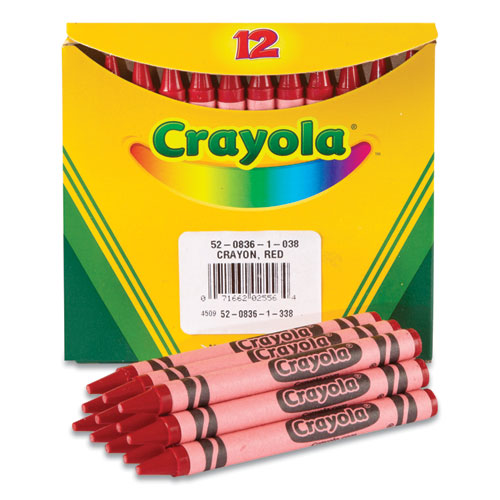 Bulk Crayons, Red, 12/Box