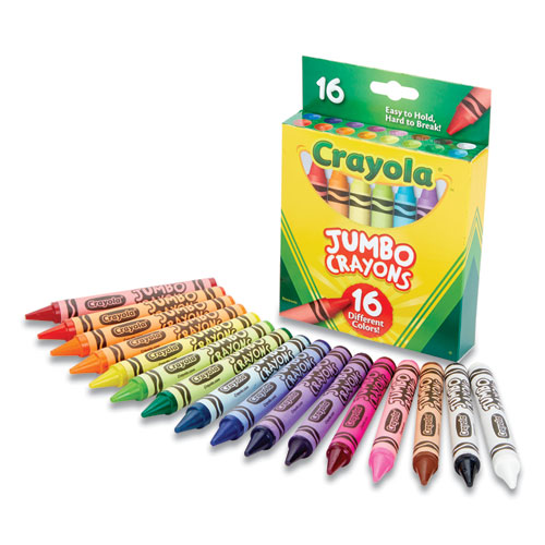 Jumbo Crayons, Assorted, 16/Box