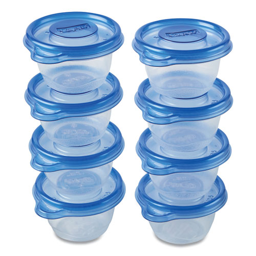 Mini Round Food Storage Containers, 4 oz, Plastic, 8/Pack