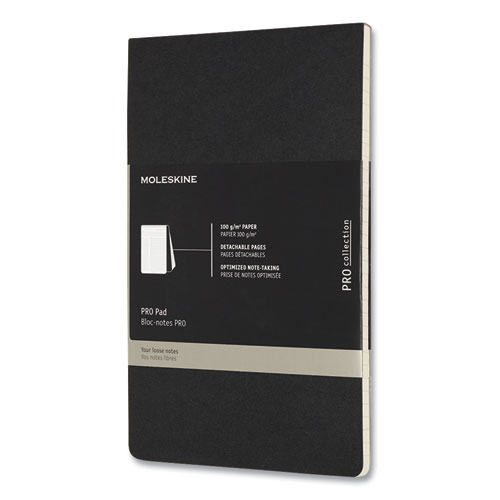 PRO Pad, Meeting-Minutes/Notes Format, Black Cover, 96 Ivory 5 x 8.25 Sheets