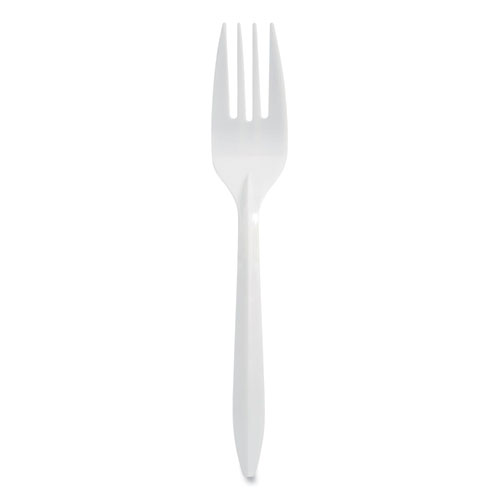 Individually Wrapped Mediumweight Cutlery, Forks, White, 1,000/Carton