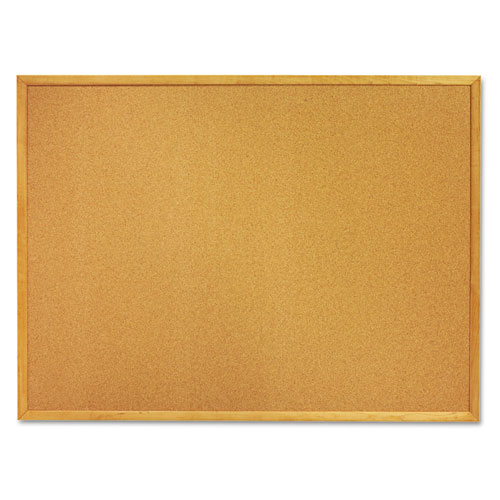 7195012354161 SKILCRAFT Quartet Cork Board, 36 x 24, Oak Frame