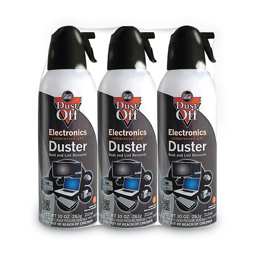 Disposable Compressed Air Duster, 10 oz Can, 3/Pack