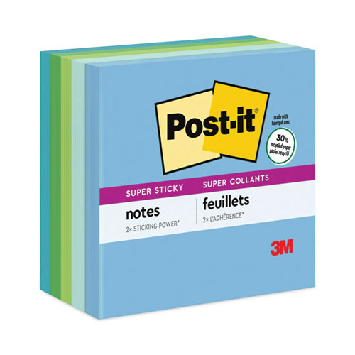 Recycled Notes in Oasis Collection Colors, 3 x 3, 90 Sheets/Pad, 5 Pads/Pack