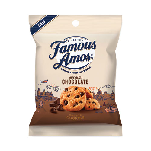 Famous Amos Cookies, Chocolate Chip, 2 oz Bag, 36/Carton, Ships in 1-3 Business Days