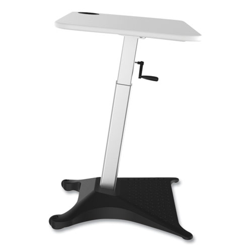 Brio Adjustable-Height Standing Desk, 29.25" x 27.25" x 37" to 50.25", White/Black, Ships in 1-3 Business Days