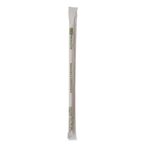 Renewable and Compostable PHA Straws, 10.25", Natural White, 1,250/Carton