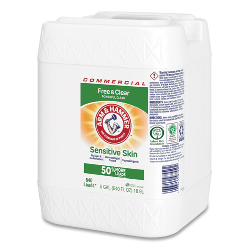 HE Compatible Liquid Detergent, Unscented, 640 Loads, Free and Clear Scent, 5 gal Jug