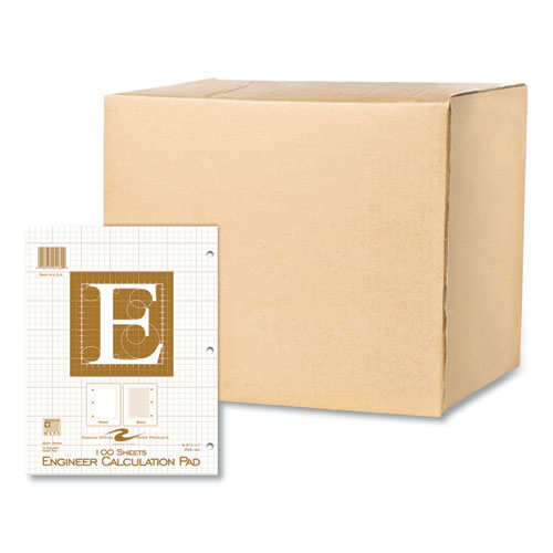Engineer Pad, Quadrille Rule (5 sq/in), 100 Buff 8.5 x 11 Sheets, 24/Carton, Ships in 4-6 Business Days