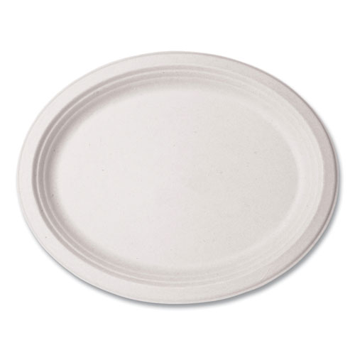 Molded Fiber Tableware, Platter, 7 x 10 x 1, White, 500/Carton