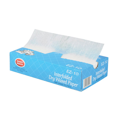 Interfolded Dry Waxed Paper Deli Sheets, 10.75 x 10, 500 Box, 12 Boxes/Carton