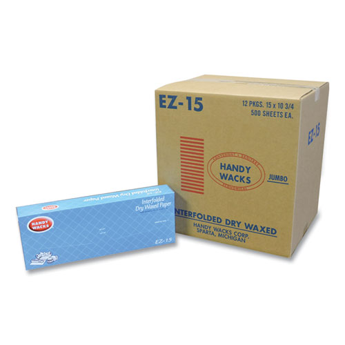 Interfolded Dry Waxed Paper Deli Sheets, 10.75 x 15, 500 Box, 12 Boxes/Carton