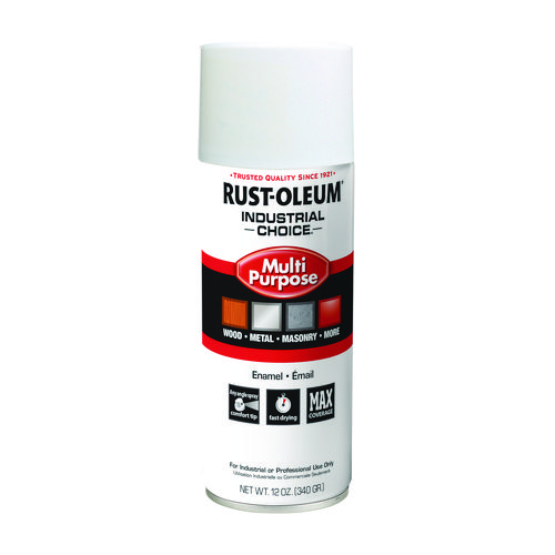 Industrial Choice 1600 System Multi-Purpose Enamel Spray Paint, Gloss White, 12 oz Aerosol Can, 6/Carton